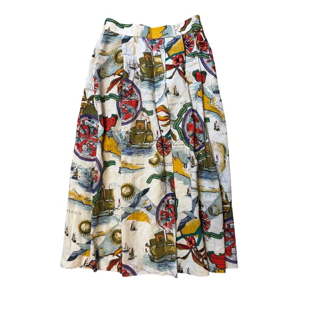 Geiger Collections 38 6 8 Wool Pleated  Midi Skirt Austria History Virginia VTG